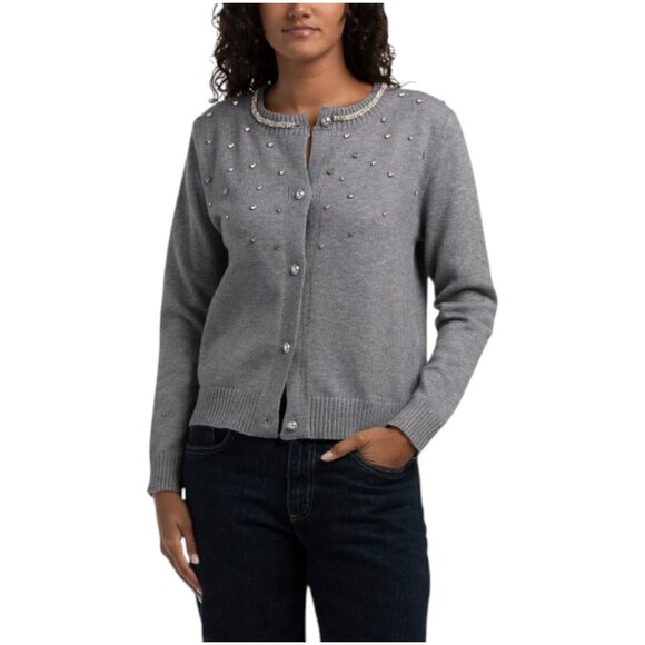 NANCY YANG Rhinestone Cardigan - Picture 1 of 2